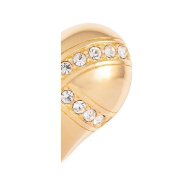 Vintage 1990s Swarovski Gold Heart Brooch – Pave Crystal Pin - Picture 2 of 16